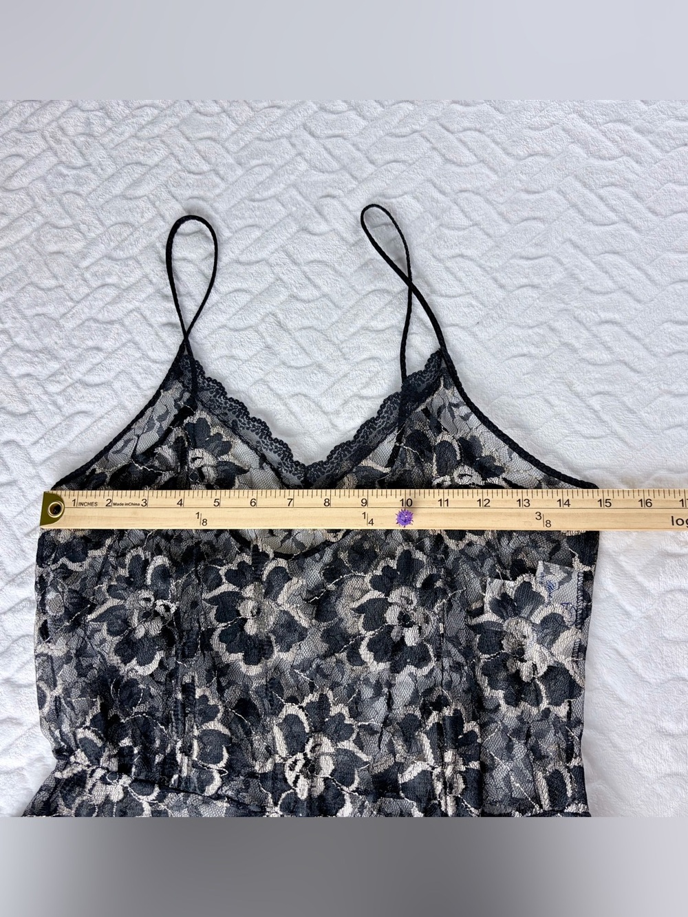 Vintage 80s Undercover Wear Made in USA Full Lace Bodice slip dress Size M - Picture 7 of 12